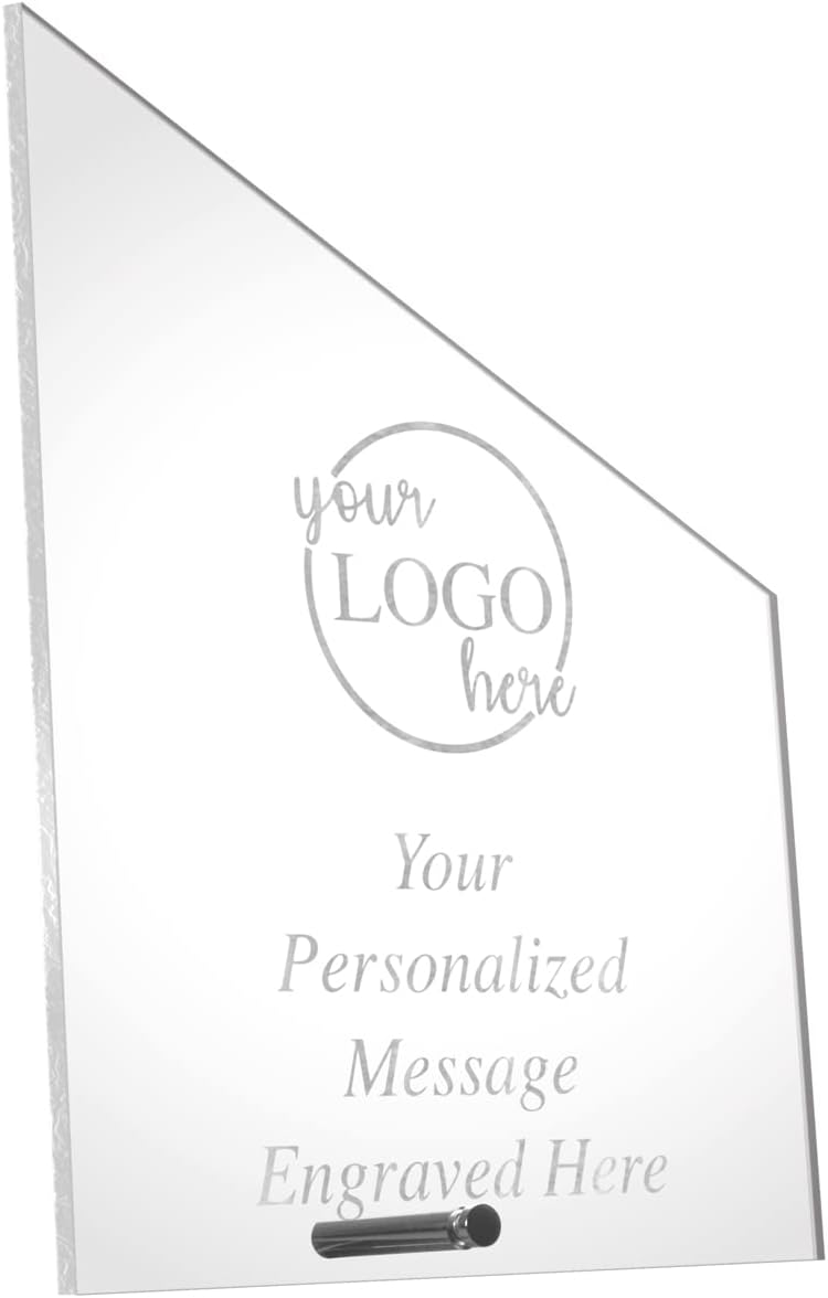 Custom Economy Acrylic Awards Offered in a Variety of Shapes and Sizes Includes Unlimited Text and your Logo (12", Peak)