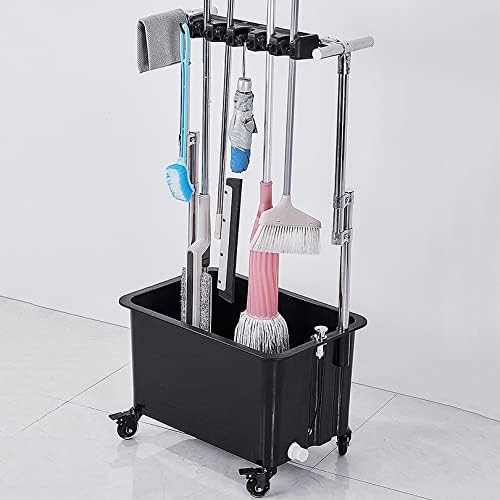 Indoor/Outdoor Freestanding Sink Laundry Room Slop Sink, Utility Tub Mop Bucket with Mop Hook for Kitchen, Restaurant, Garages,