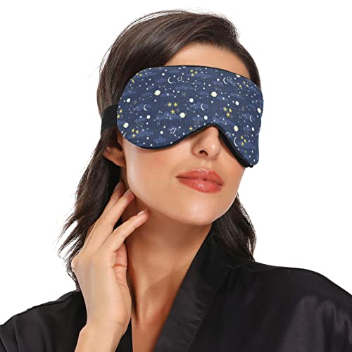Ellitarr Eye Mask For Sleeping Blindfold Light Blocking Sleep Mask For Men Women Sleep Masks Soft And Comfortable Eye Cover For Travel Eye Shades Adjustable Strap Galaxy Navy #TOP1