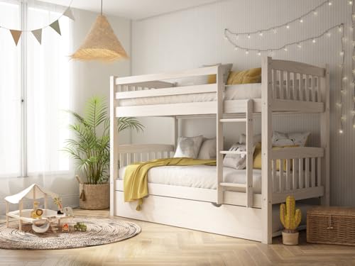 MUEBLESYA.COM Litera Tres Camas Pino Blanco