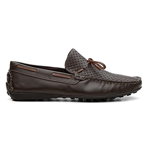 Mocassim Masculino Couro Sapato Casual Clássico - Café - 42