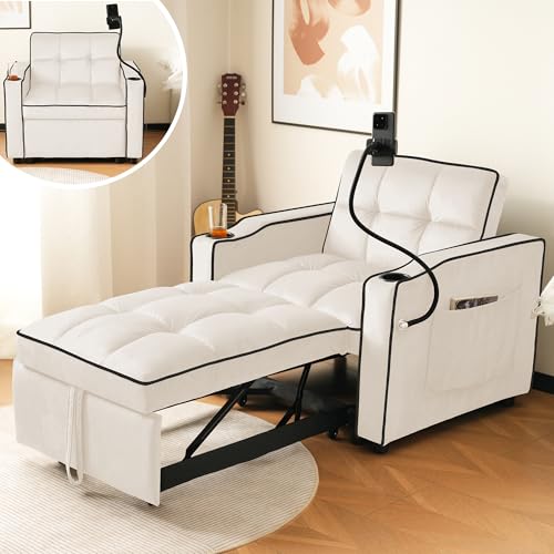 Sillón 3 en 1 extensible de terciopelo