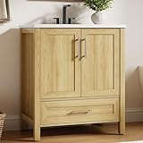 Garvee 30' Bathroom Vanity with Sink, Freestanding Bathroom Sink Cabinet with 2...