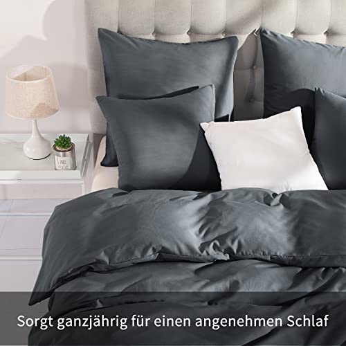 RUIKASI Bettwäsche 220x240 3 teilig Anthrazit - Bettbezug 220 x 240 Set mit Kissenbezüge, Bettwäsche-Sets 240x220 aus Mikrofaser mit Reißverschluss Weich und Bügelfrei - Image 4