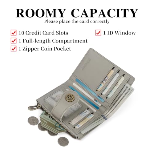 Image of Slim Leather Wallet Women,Small Compact Card Holder Wallet