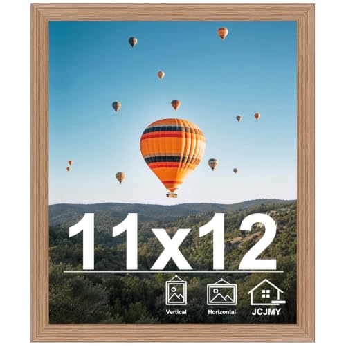 JCJMY 11x12 Picture Frame Rustic Brown for Wall Hanging or Tabletop, Wall Mounting Horizontally or Vertically, 11 x 12 Wall Gallery Poster Photo Frame with Shatter Resistant Plexiglass, Rustic Brown