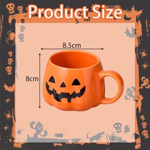 Halloween Pumpkin Mug - Cute Ceramic Cup for Coffee, Espresso - Themed Drinking Cup for Women, Men - Durable Safe Ceramics - Image 2