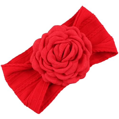 Pañuelo para la cabeza para bebé recién nacido, con flores, hecho a mano, elástico, accesorios para el pelo