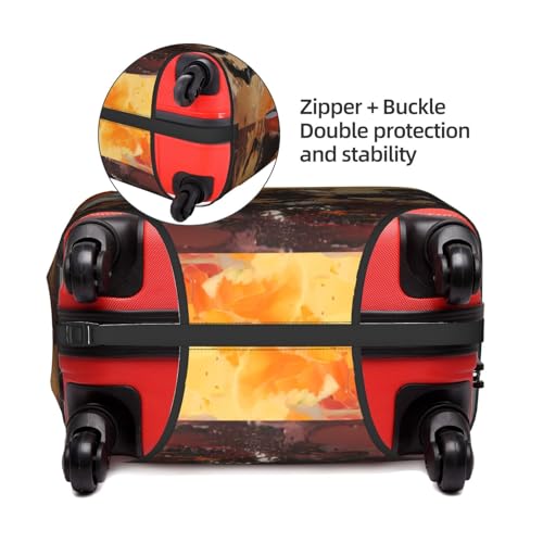 Housse de bagage polyester lavable L | Protection valise blanche motif cheval - 3