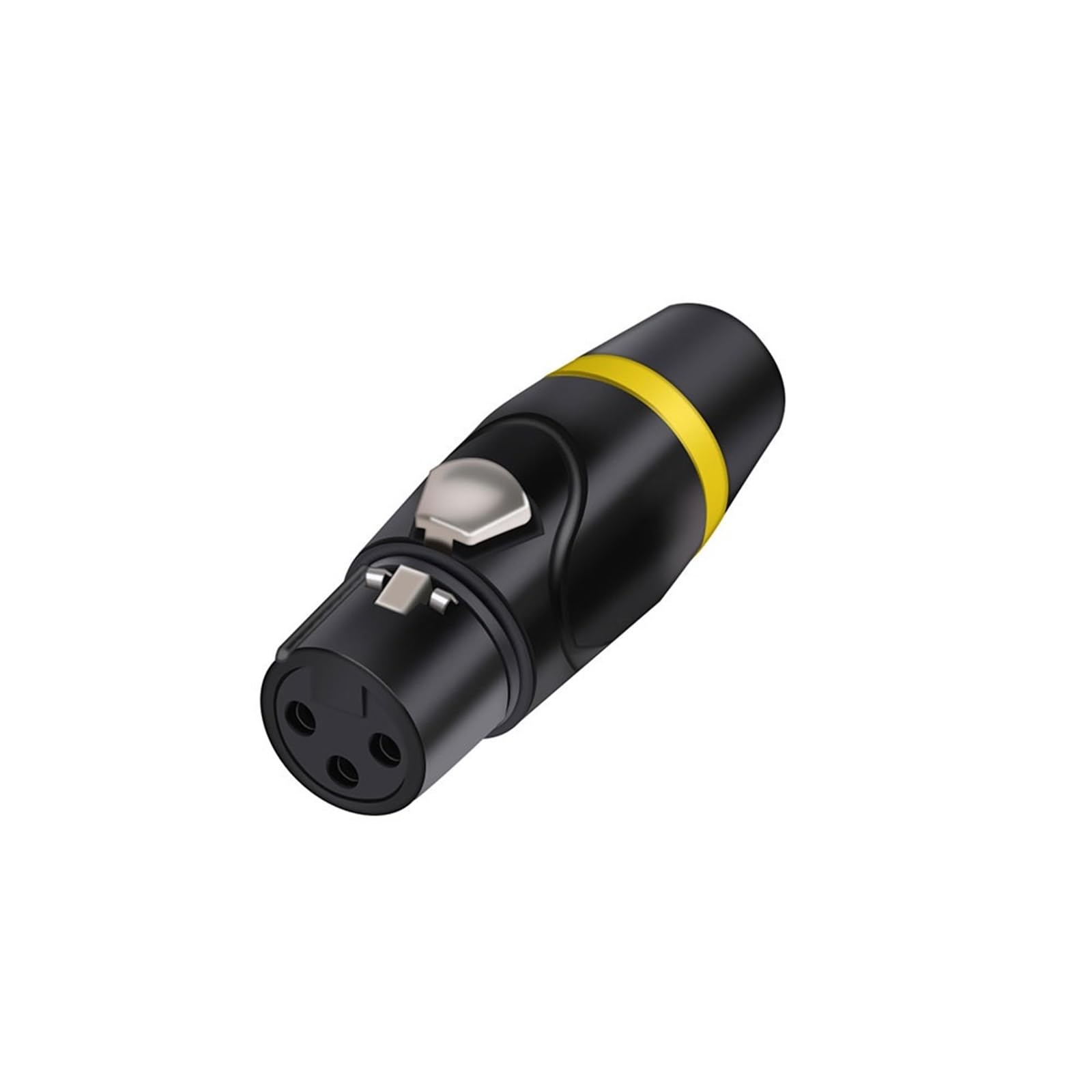 1 x schwarzer 3-poliger XLR-Stecker auf Buchse für Audio-Beleuchtung mit Signallicht (D1031F-Yellow)