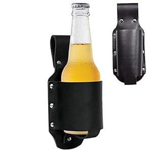 WSTERAO Klassieke bierholster Cowboy bierholster Lederen flessenhouder, bieraccessoires Draagbare flessenhouder…
