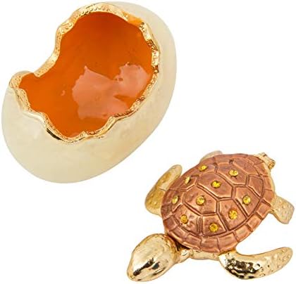 QIFU-Hand Painted Sea Turtle Tortoise Decorative Hinged Jewelry Trinket Box Unique Gift For Home Decor