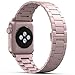 No1seller Thin Light Stainless Steel 38mm Watch Strap Bracelet with Butterfly Clasp for Apple Series 1, Series 2 - Rose Gold