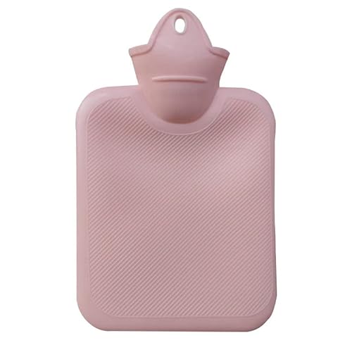 Bouillotte avec Housse, Bouteille d'eau chaude en PVC de 0,5 litres pour la main, soulage les douleurs, thérapie par la chaleur, coussin chauffant pour les mains, Idéal Les Journées Hivers,Rose Cover