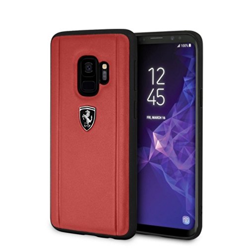 Ferrari Heritage Portofino Case - Funda de Cuero para Samsung Galaxy S9 Plus, Color Negro