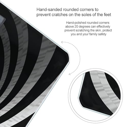 Báscula digital de baño con diseño espiral en negro y blanco miniatura 4
