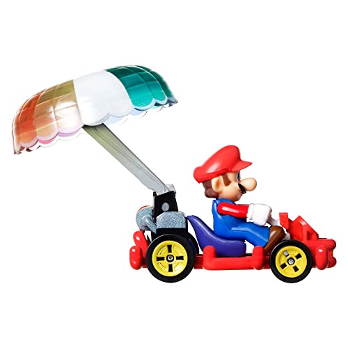 Hot Wheels Mario Kart Mario Pip Frame Parachute Car miniatura 5
