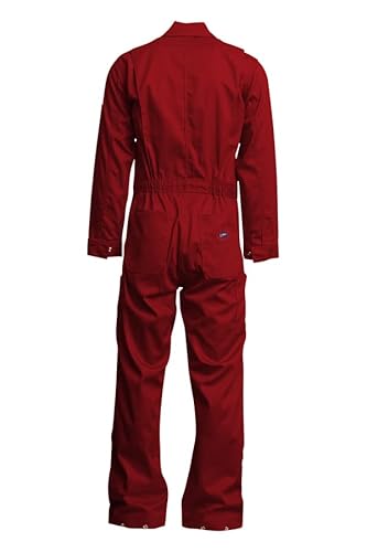 Lapco Cvfrd7Re-2Xl Rg Lightweight 100-Percent Cotton Flame Resistant Deluxe Coverall, Red, 2X-Large, Regular #TOP1