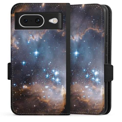 Housse Google Pixel 8 etui folio aimanté avec motif espace cosmique et étoiles