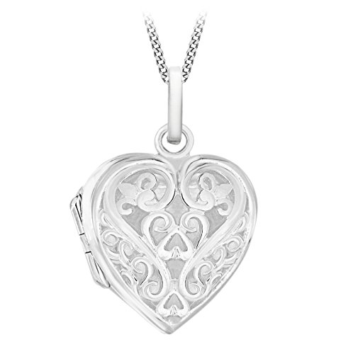 Preisvergleich Produktbild Tuscany Silver Rolokette Mit Anhänger Sterling Silber Filigran Herz 46cm / 18zoll