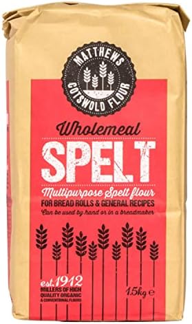Matthews Stoneground Wholegrain Spelt | Speciality | Artisanal | Milled in Britain | 1.5kg Bag (Pack of 5)
