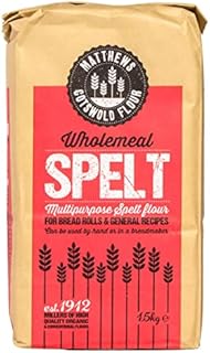 Matthews Stoneground Wholegrain Spelt | Speciality | Artisanal | Milled in Britain | 1.5kg Bag (Pack of 5)