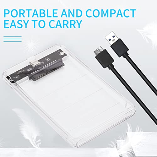 Caja externa transparente para disco duro 2.5 USB3.0 Tipo-C miniatura 5