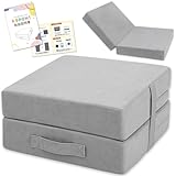 [にじいろぱれっと] トラPON! トランポリンクッション 開いて使える2way 50×50 or 100cm 運動マット 極厚 子供 大人 滑り止め付 静音 高反発 高弾力 衝撃吸収 ストレッチ エクササイズ 洗濯可能 日本語説明書付 (グレー)