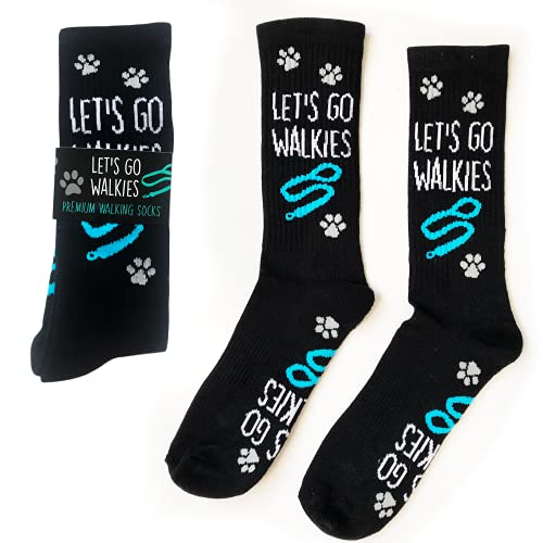 1 Pair Dog Walking Socks - Great Gift For Dog Lovers/Walkers - Lets Go Walkies hiking quaility calf socks