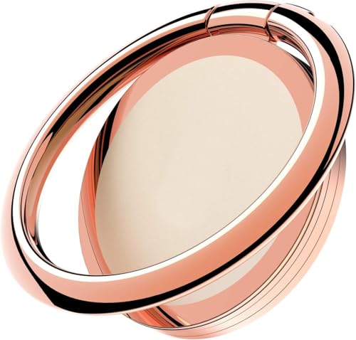 Image of Mizi Cell Phone Ring Holder Finger Grip Stand - 360 Rotation Metal Kickstand for Magnetic Car Mount, for All Smartphones & Tablets - Rose Gold