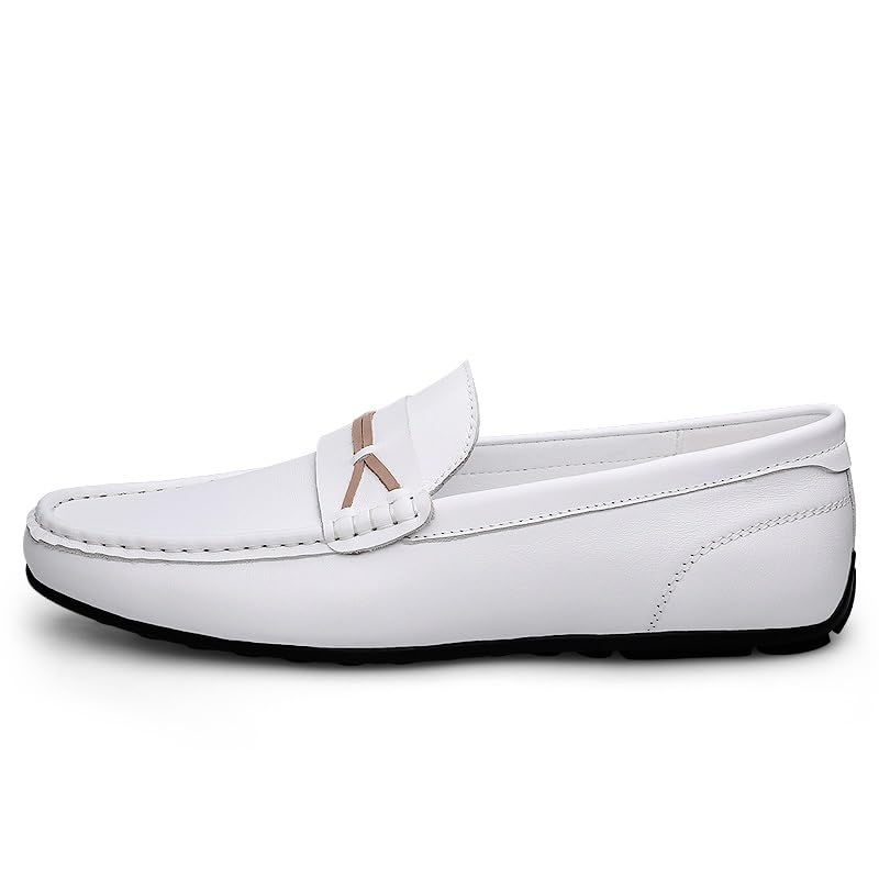 Mens Loafers Shoe Round Toe Leather Penny Loafers Flexible Lightweight Anti-Slip Walking Casual Slip-ons2