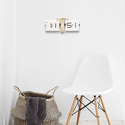 Cloudnola Flipping Out Wall And Tabletop Flip Clock, Battery Operated Digital Display (White/Gold) #TOP5