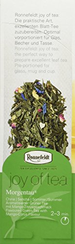 Ronnefeldt Morgentau joy of tea - Grüntee mit Mango - Zitrusgeschmack, 2er Pack