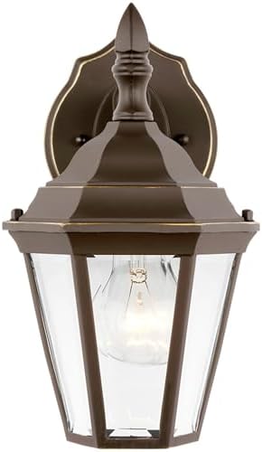 Generation Lighting 1-Light Bakersville Traditional Outdoor Wall Lamp Antique Bronze 88937-71, Lovely Wall Lamp for Outdoor Decor, Wall Light Fixture Uses Standard or LED Light Bulb