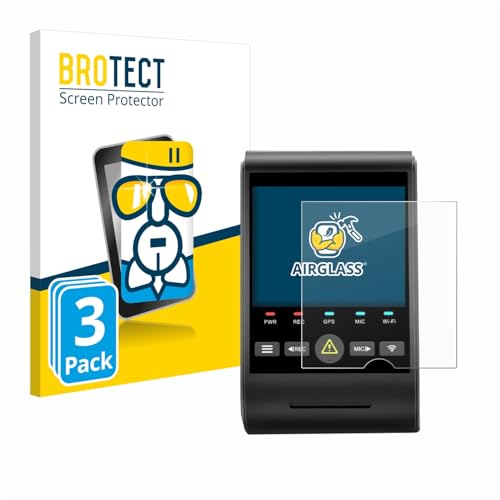 brotect Glass Screen Protector Film Compatible with VIOFO A229 PRO (3 Pack) - Glass-Foil 9H Protection [Scratch Resistant, High Clarity]