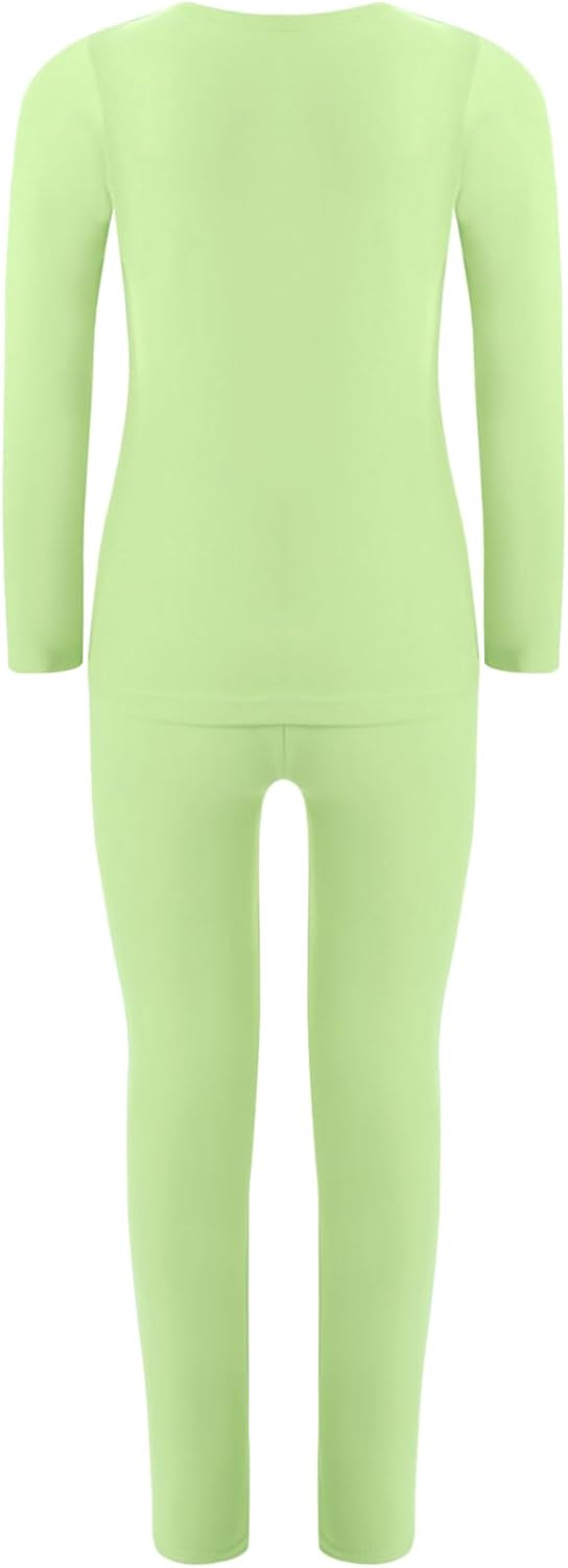 Toddler Boys Girls Long Johns Fleece Lined Set Long Sleeve Tops with Pants Thermal Underwear