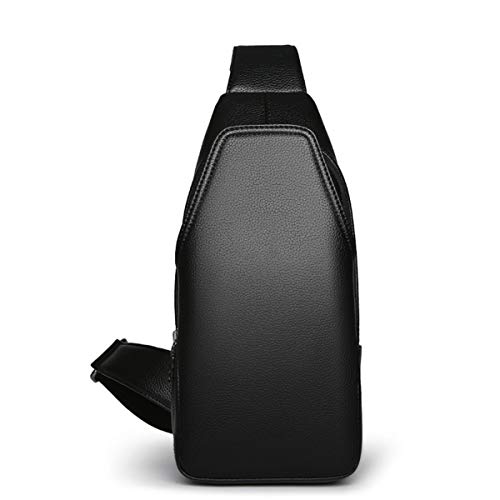 YONGYAO Al Aire Libre Pecho Hombro Bolso Crossbody Hombres Impermeable USB Carga E-Bike Bicicleta Bicicleta Ciclismo-Negro L