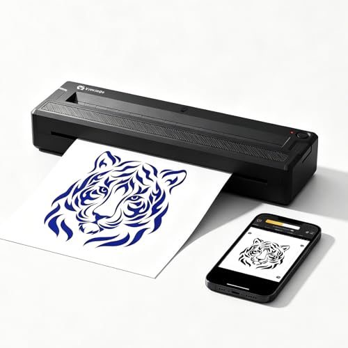 Image of Tattoo Stencil Printer Machine Bluetooth, Thermal Tattoo Transfer Printer, Wireless Tattoo Printer for Tattoo Artists and Beginners, Support Both Mobile & PC, Black