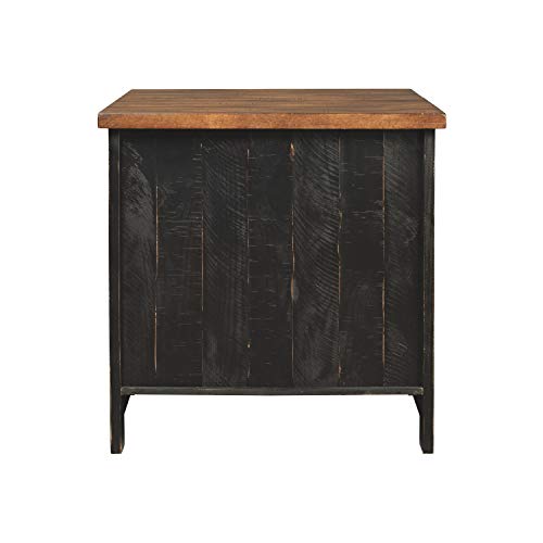 Signature Design By Ashley Valebeck Farmhouse Rectangular End Table With Storage, Distressed Brown & Black Finish (T468-3) #TOP7
