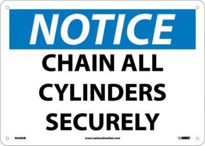 Plaque Notice Chain All Cylinders en aluminium haut de gamme NMC
