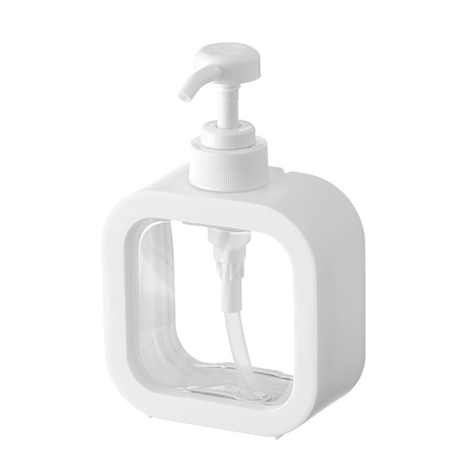 ulafbwur 300/500ML Lotion Dispenser Refillable Durable Press Type Shower Gel Bottle White 300ML