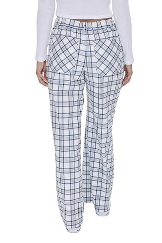 Forever 21 Women's Plaid Wide-Leg Pants4