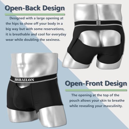 Mens Open Back Underwear Sexy Open Front Boxer Briefs Erotic Backless Panties For Bottom4