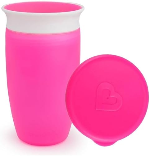 Munchkin 051859 Miracle 360° Sippy Cup with Lid, Pink, 296 ml Capacity