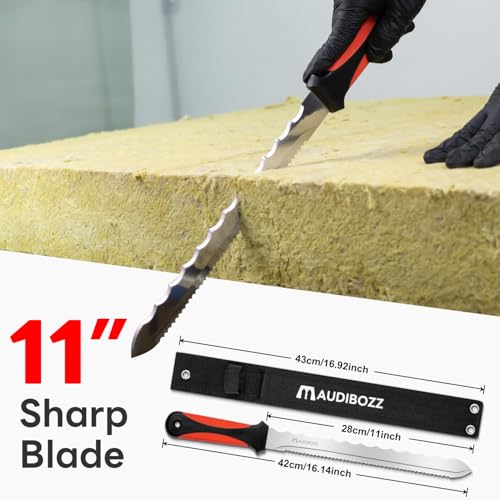 maudibozz Insulation Knife - Sod Cutter Knife: stainless steel 11.14-Inch sharp blade, double side utility Lawn Repair Saw with Nylon Sheath by maudibozz - Used condition - Image 3