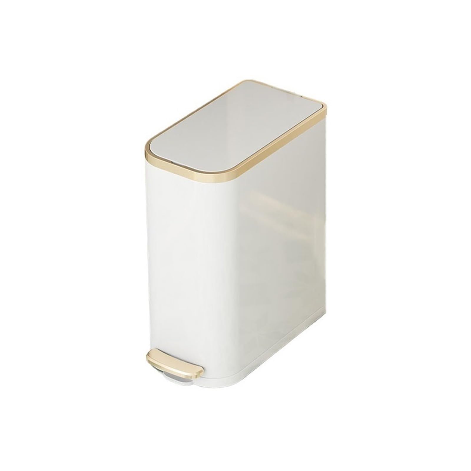 Dustbin Step Pedal Trash Can Wastebasket for Bathroom - Small, Compact Design with Soft Close Lid(White)
