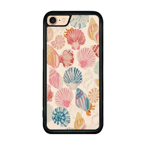 qizjio Cute Tropical Seashell Phone Case – Summer Aesthetic Design for Teen Girls, Women & Kids, Beach Vacation Phone Cover for iPhone 7/8/SE
