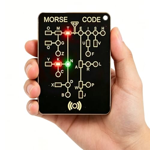 Morse Code Trainer Card Pro Interactive LED & Audio Telegraph Practice Tool with Real-Time Feedback Portable Pocket-Sized PCB for Adult Learning Complimentary Delivery 2PCS