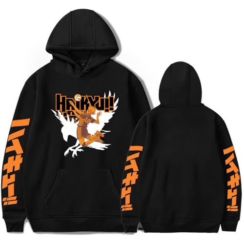 LKY STAR Anime Haikyuu Sudadera con Capucha para Niño Niña Hinata Shoyo Hino Satoshi Casual Sweatshirt Cosplay Hoody