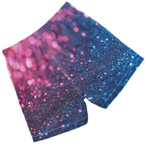 Pigsaly Boys Swim Trunks Purple Pink Gradient Flashing Glitter Boys Board Shorts Swimsuit Swimwear Summer Bathing Suit 2T2